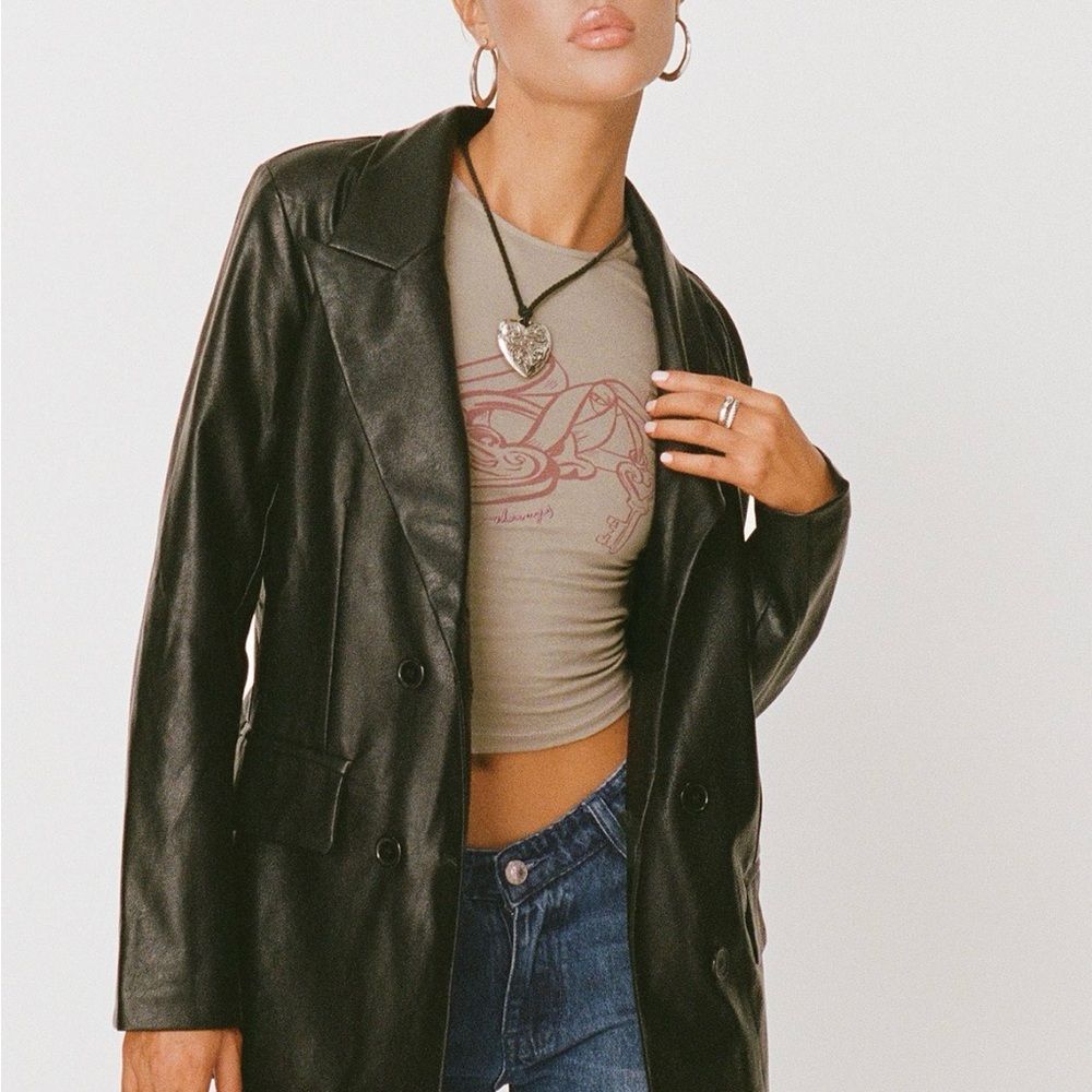 Princess Polly Black Leather Jacket